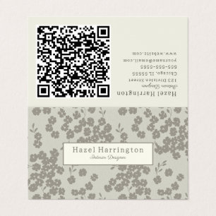 Cartões de visitas dobrados de código QR Floral El