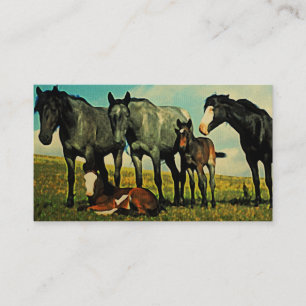 Cartões de visitas dos cavalos do vintage