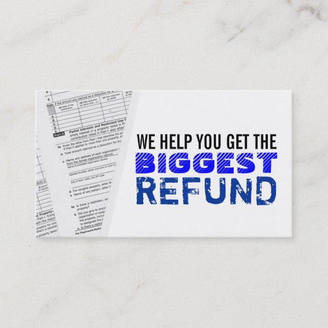 Cartões de visitas dos imposto sobre rendimento (Frente)