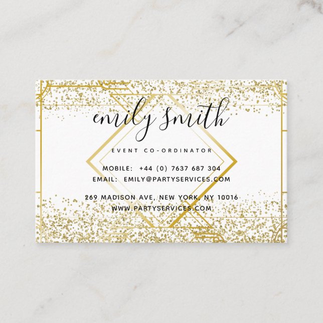 Cartões de visitas Dourados de Leitura de Deco de  (Frente)