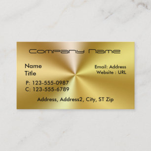 Cartões de visitas Dourados escovados do metal