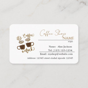 cartões de visitas editáveis de compro de café