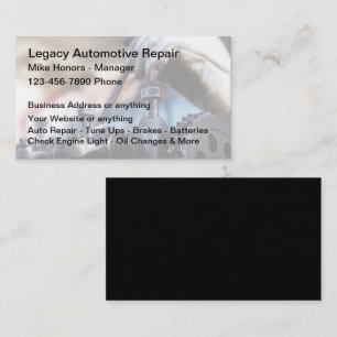 Cartões de visitas Editáveis Exclusivos Mecânicos