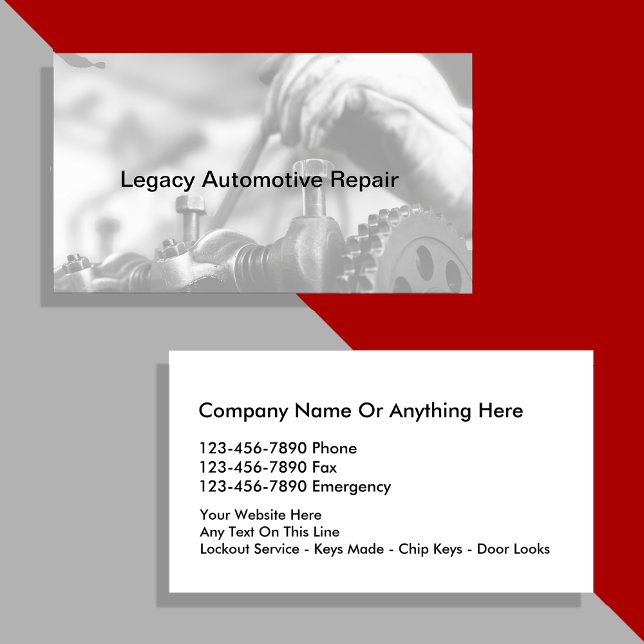 Cartões de visitas editáveis Legal e mecânicos par (Criador carregado)