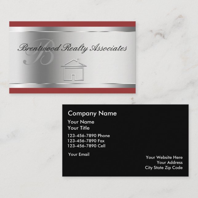 Cartões de visitas Elegante Imóveis (Frente/Verso)