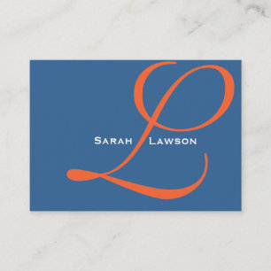 Cartões de visitas Elegantes com Script Azul