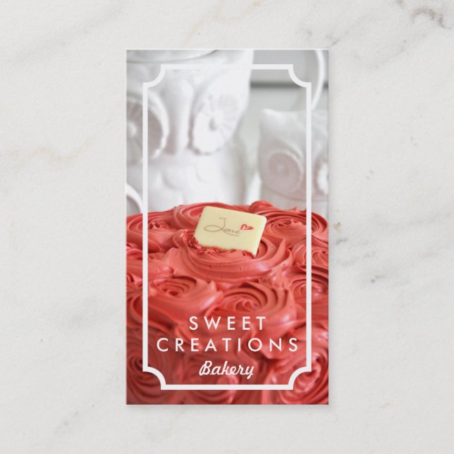 Cartões de visitas elegantes da padaria do bolo (Frente)