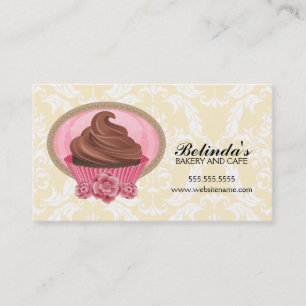 Cartões de visitas elegantes da padaria do cupcak