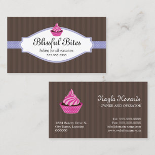 Cartões de visitas elegantes da padaria do cupcake