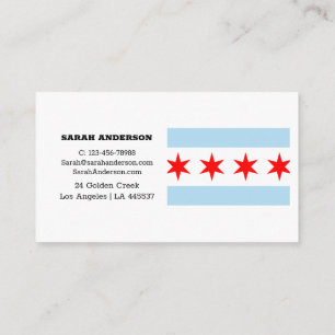 Cartões de visitas Elegantes de Chicago Flag/EUA