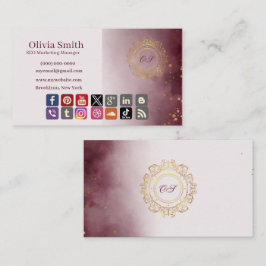 Cartões de visitas Elegantes de Monograma Personal