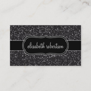 Cartões de visitas elegantes do brilho do preto do