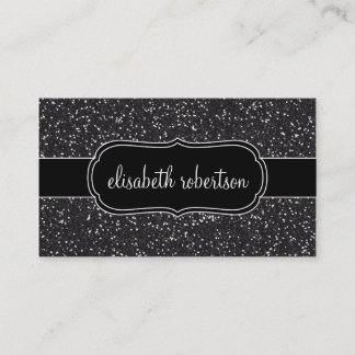 Cartões de visitas elegantes do brilho do preto do