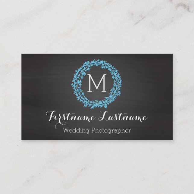 Cartões de visitas elegantes do monograma (Frente)