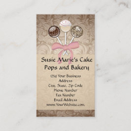 Cartões de visitas elegantes do pop do bolo do
