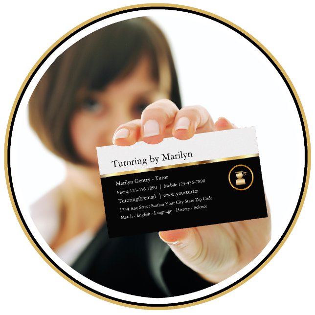 Cartões de visitas elegantes do tutoria do (Criador carregado)