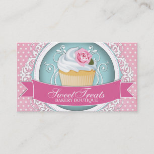 Cartões de visitas elegantes e modernos do cupcak