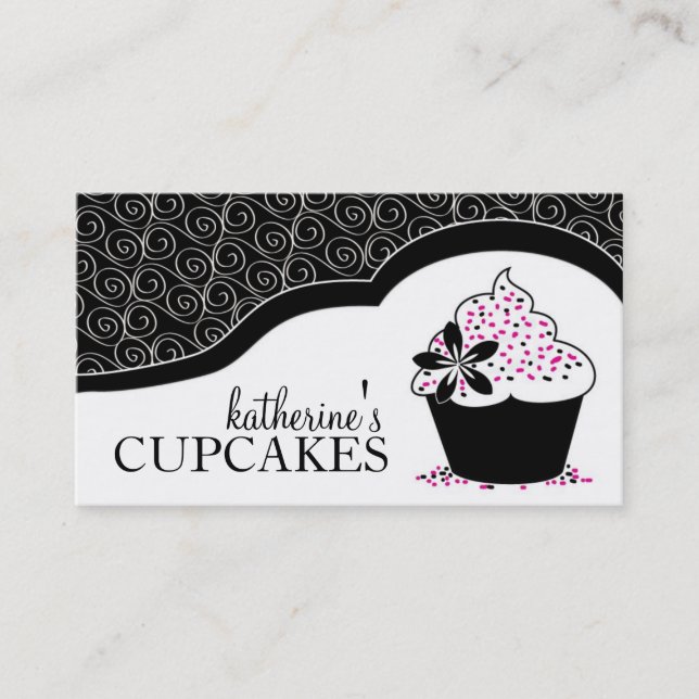 Cartões de visitas elegantes e modernos do cupcake (Frente)