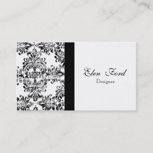 Cartões de visitas elegantes preto e branco de