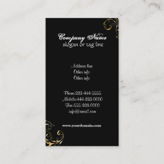 Cartões de visitas elegantes pretos retros