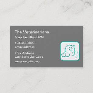 Cartões de visitas Emblem de Pet de Tema Veterin