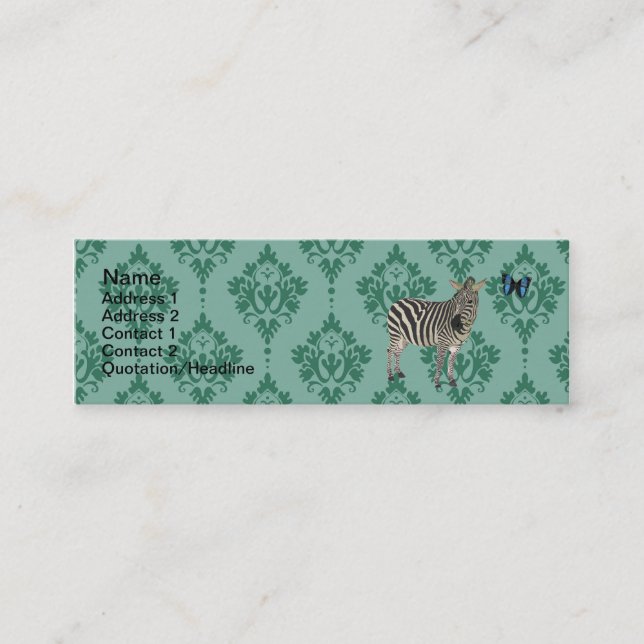 Cartões de visitas enfadados de Zeb do damasco (Frente)