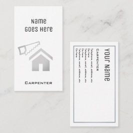 Cartões de visitas "essenciais" do carpinteiro