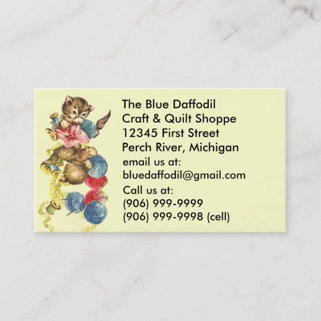 Cartões de visitas estofando da edredão da fonte (Frente)