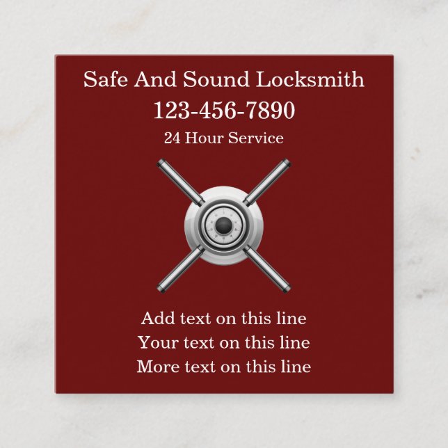 Cartões de visitas exclusivos do locksmith (Frente)