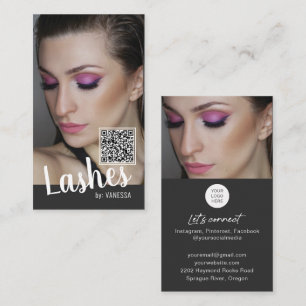 Cartões de visitas Eyelash com código QR e fotos