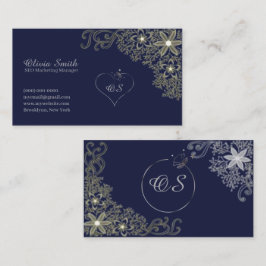 Cartões de visitas flexíveis de Marinho Elegante p