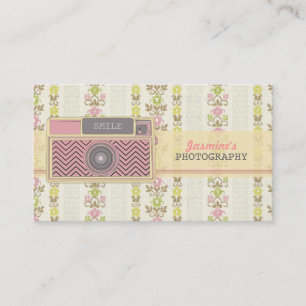 Cartões de visitas florais da fotografia da câme