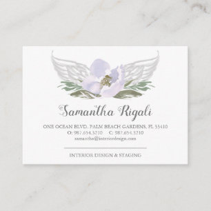 Cartões de visitas Florais de Anjo Roxo