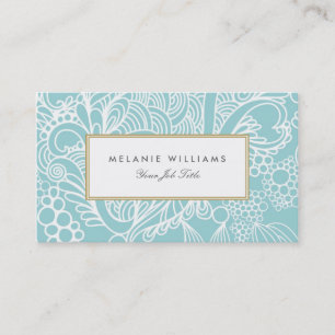 Cartões de visitas florais do Aqua moderno