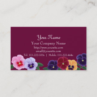 Cartões de visitas florais dos Pansies