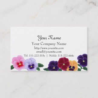 Cartões de visitas florais dos Pansies