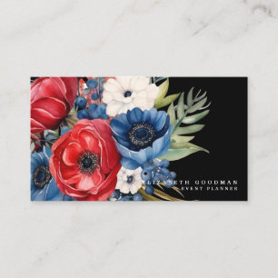 Cartões de visitas Florais Patriotas Americanas