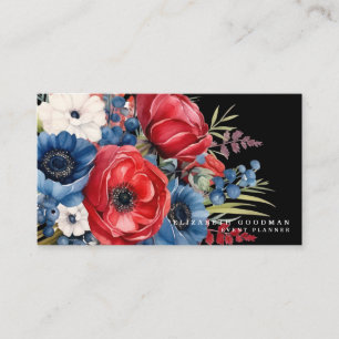 Cartões de visitas Florais Patriotas Americanas