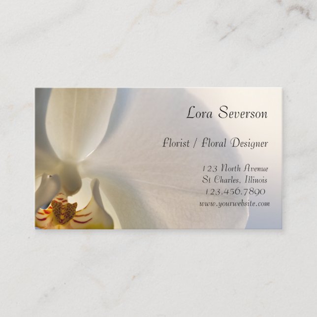 Cartões de visitas Floristas da Orquídea Branca (Frente)