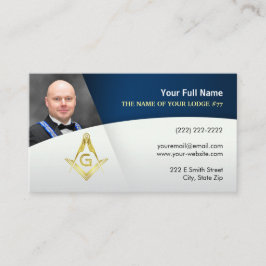 Cartões de visitas Foto Freemason | Marinho Azul D