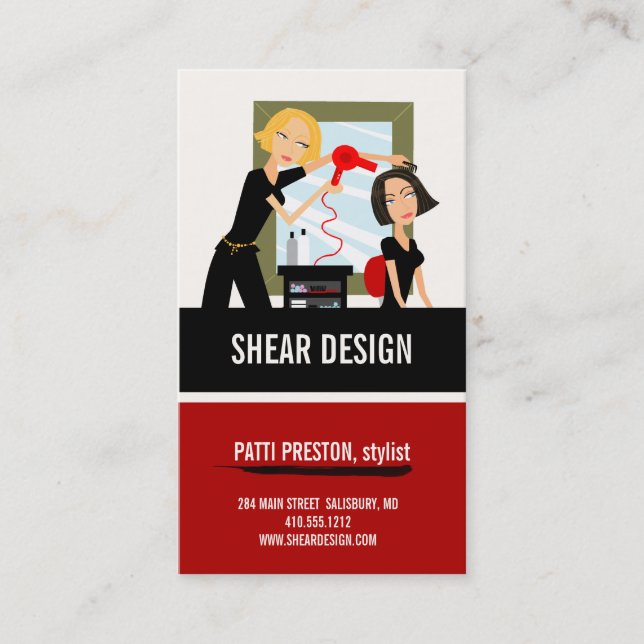 Cartões de visitas Hair Stylist (Frente)