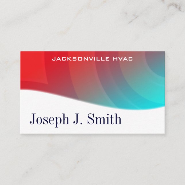 Cartões de visitas HVAC profissionais modernos (Frente)