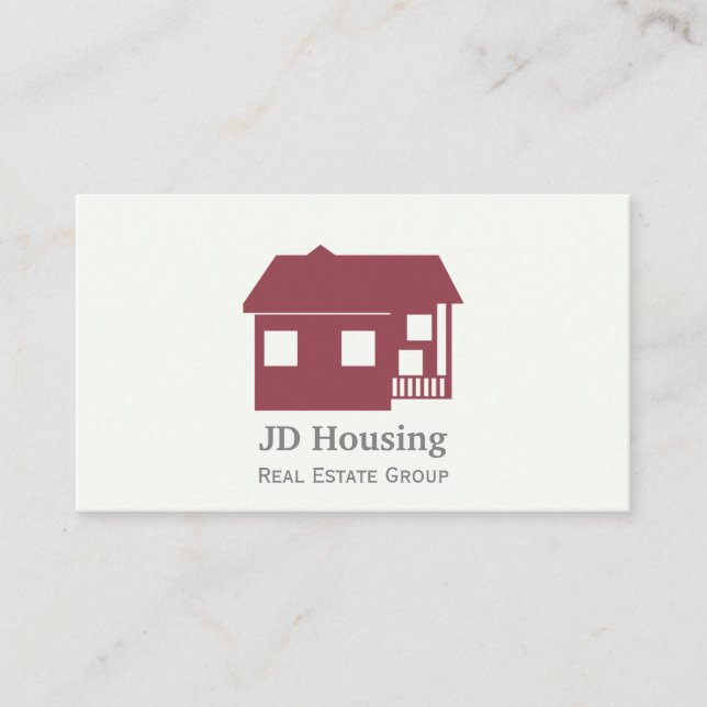 Cartões de visitas imobiliários do Mod Red White C (Frente)