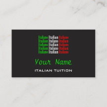 Cartões de visitas italianos do tutor