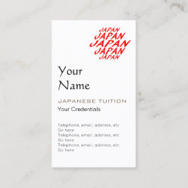 Cartões de visitas japoneses da nomeação do tutor