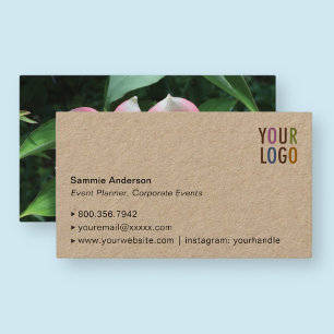 Cartões de visitas Kraft com logotipo de foto e c
