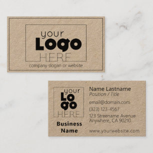 Cartões de visitas Kraft com logotipo personaliza