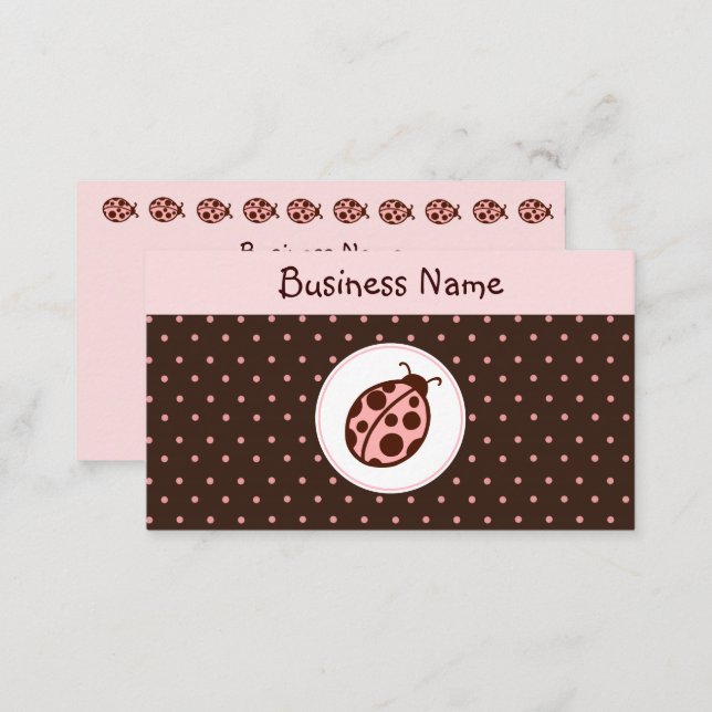 Cartões de visitas Ladybug (Frente/Verso)