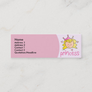 Cartões de visitas louros bonito da princesa Magr
