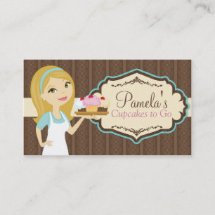 Cartões de visitas louros D11 do cupcake do